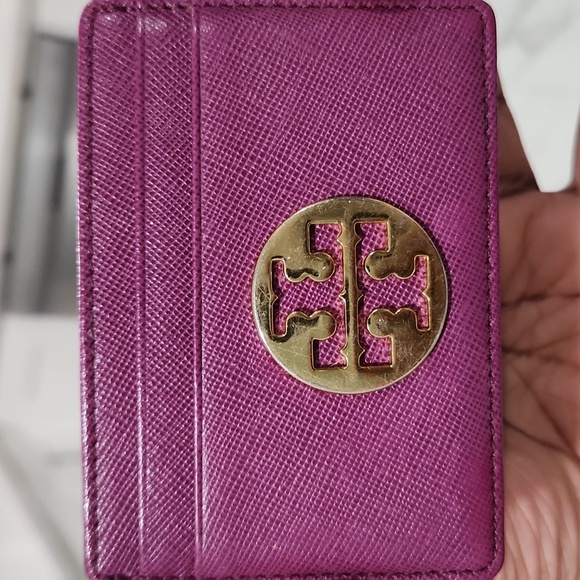 🔹️Tory Burch🔹️ Preloved Purple Card Holder (With Wear) - Picture 1 of 11